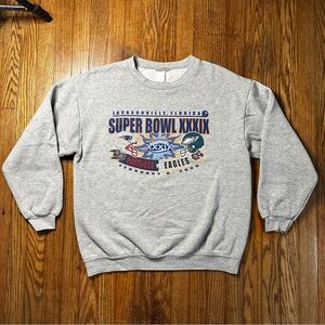 2005 Super Bowl XXXIX (39) Patriots vs. Eagles Crewneck Sweatshirt